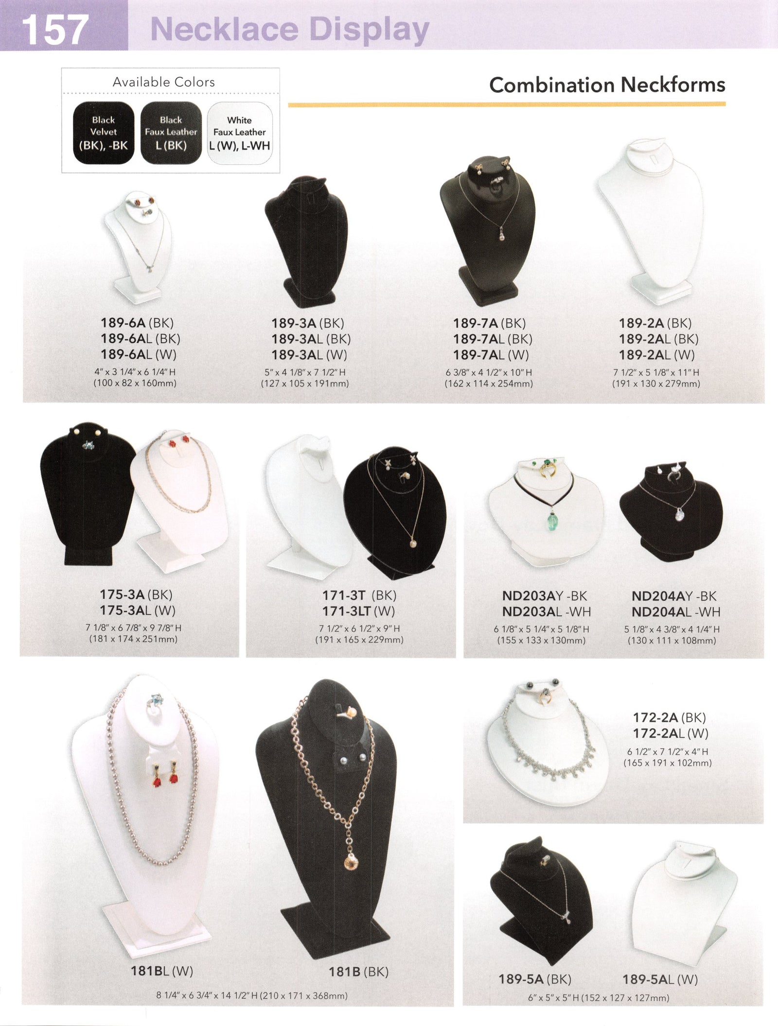 Catalog page — Combination Neckforms