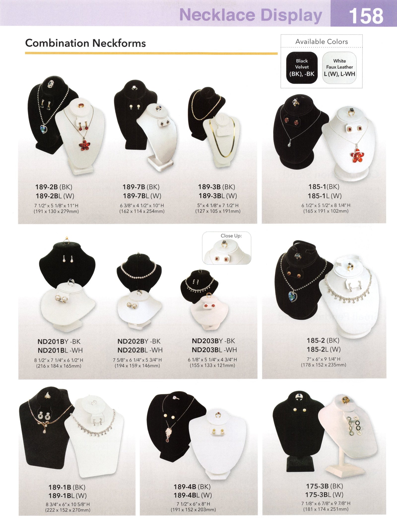 Catalog page — Combination Neckforms — Base Pad