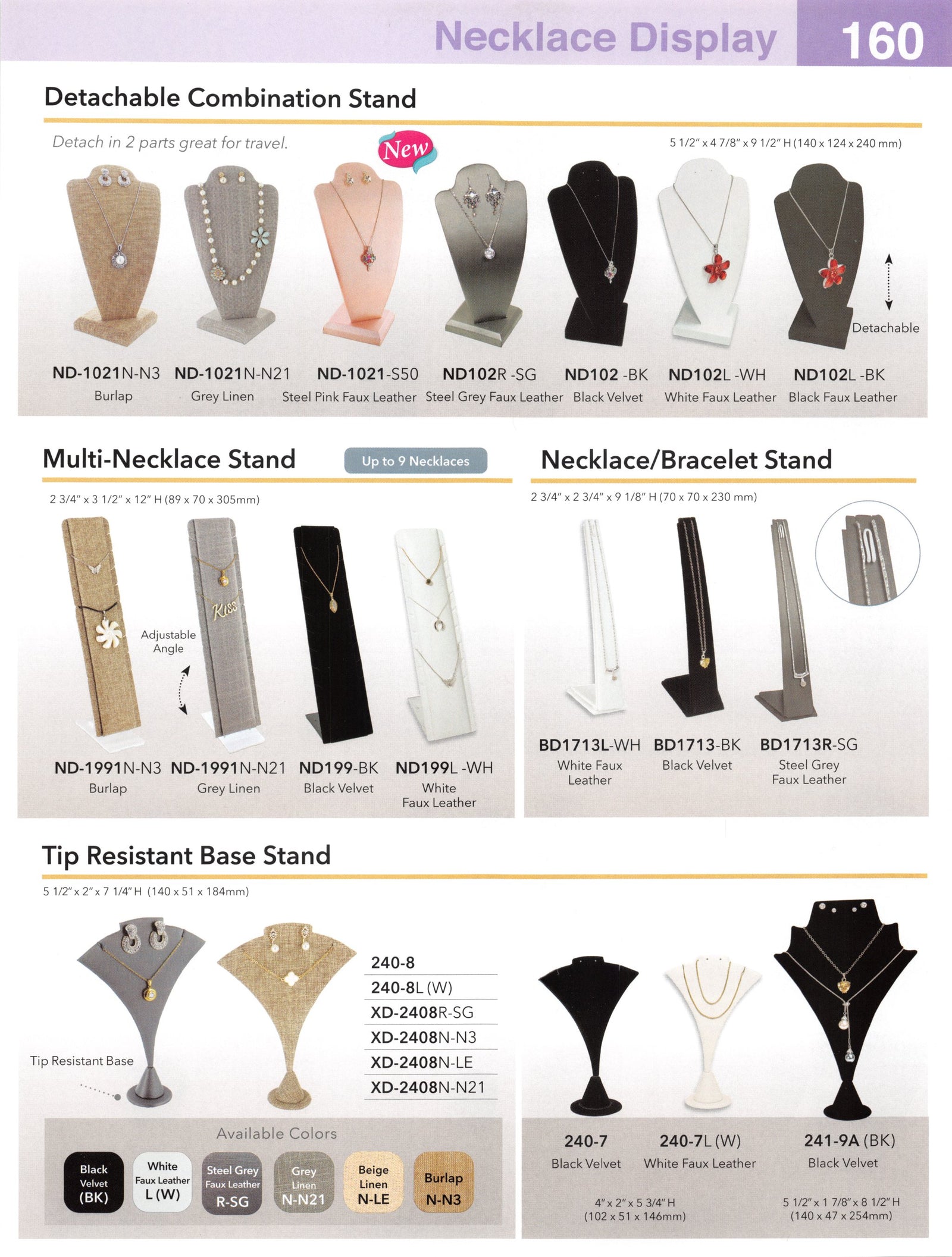 Catalog page — Tip Resistant Base Stand