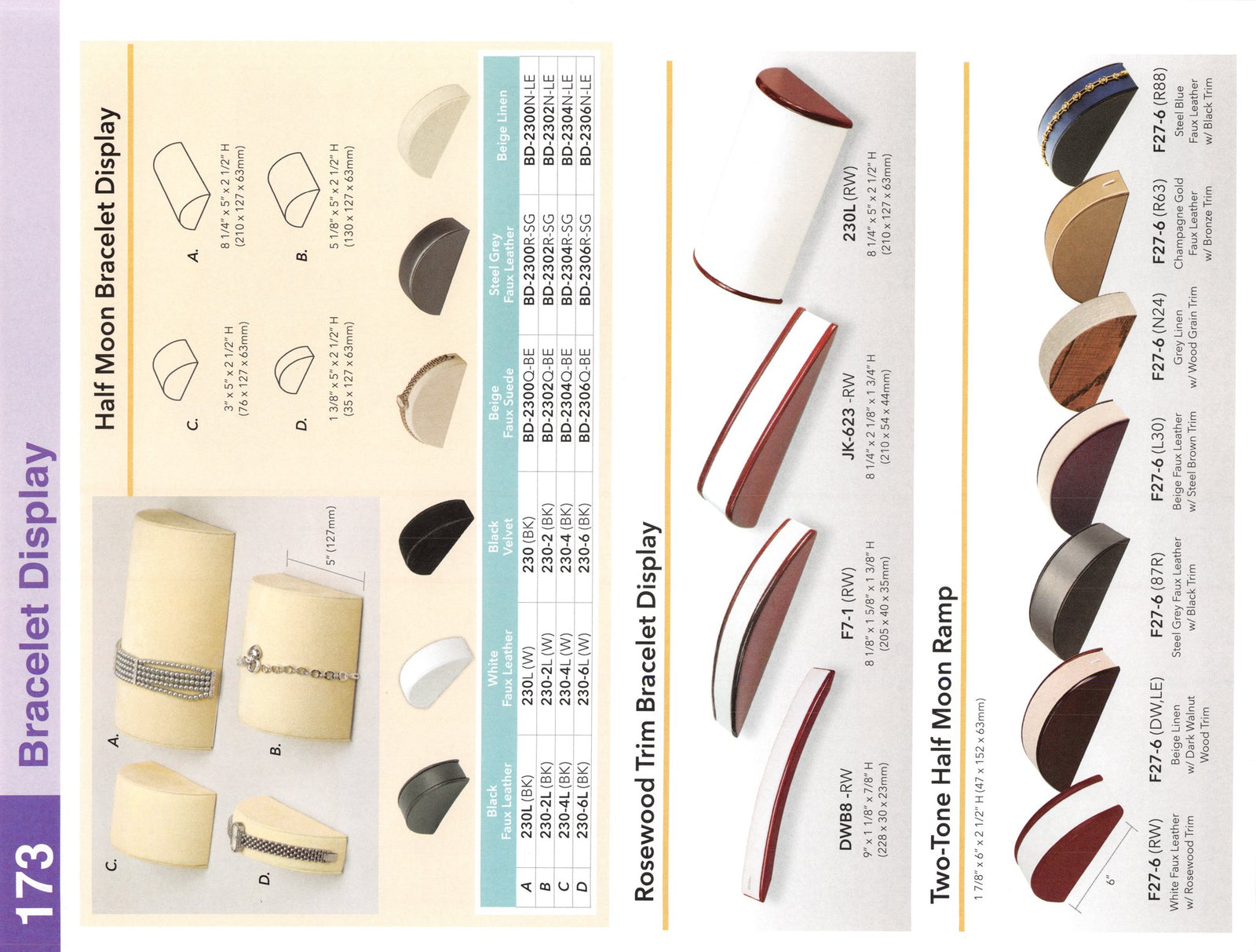Catalog page — Rosewood Trim Bracelet Display