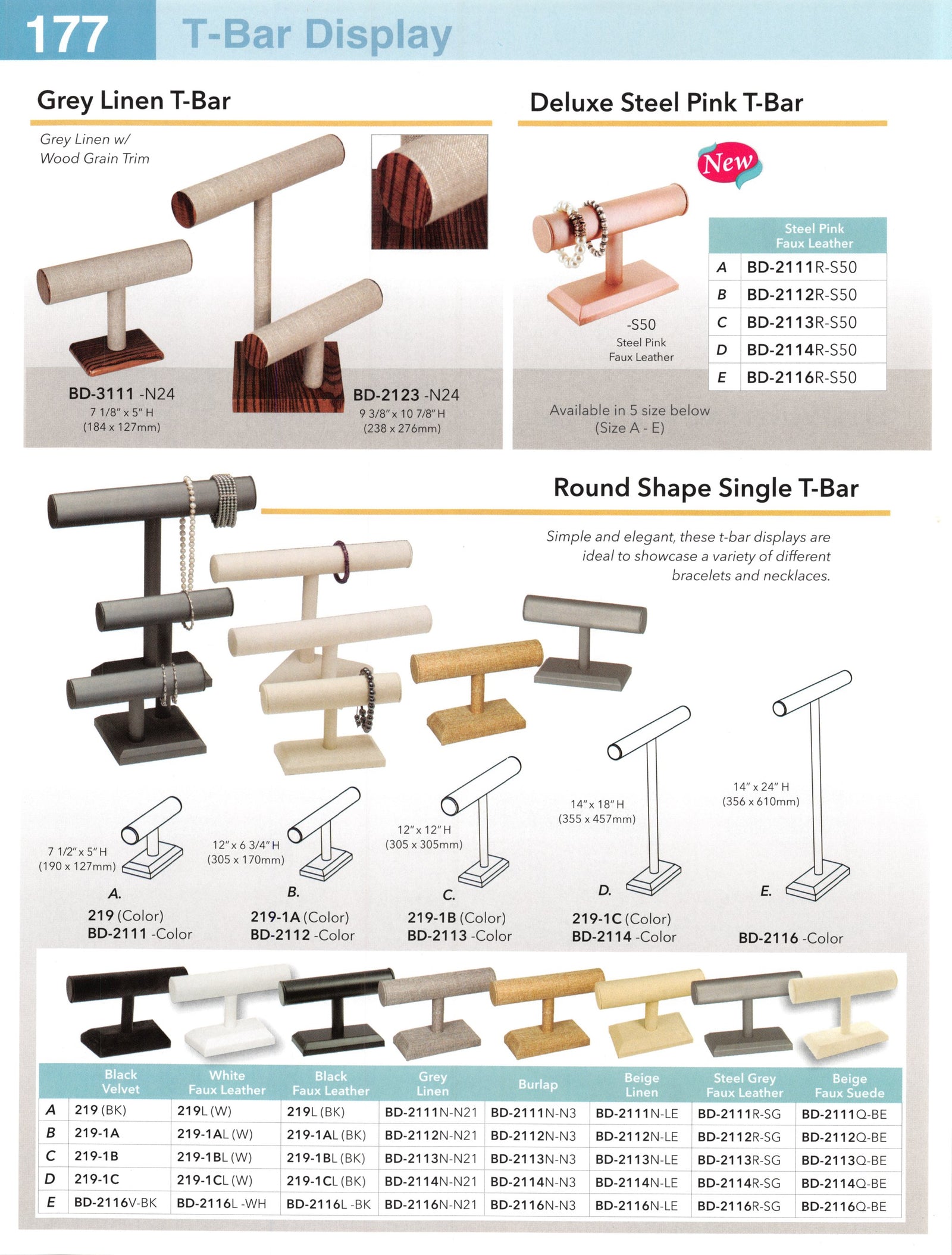 Catalog page — Round Shape Double & Triple T-Bar