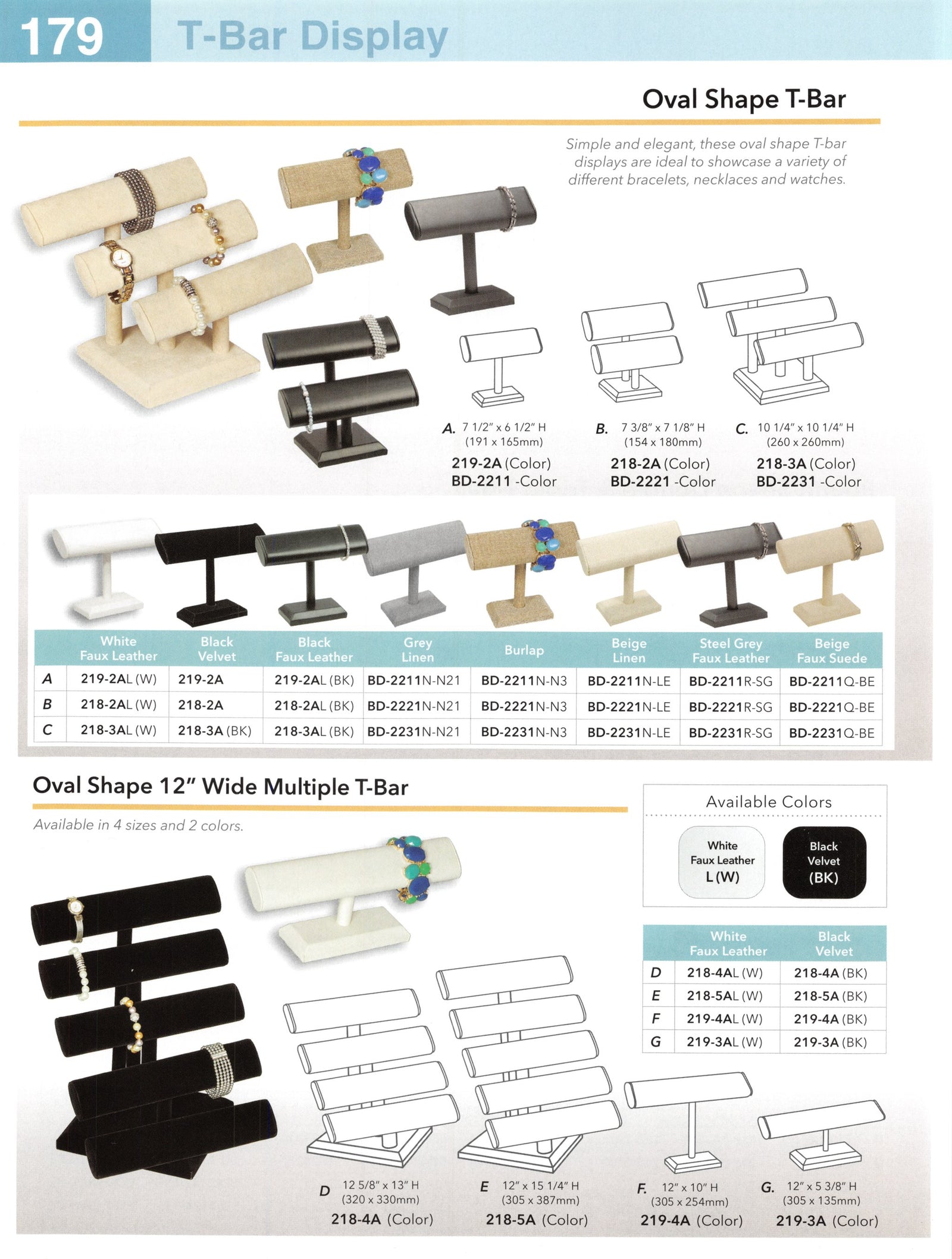 Catalog page — Oval Shape T-Bar
