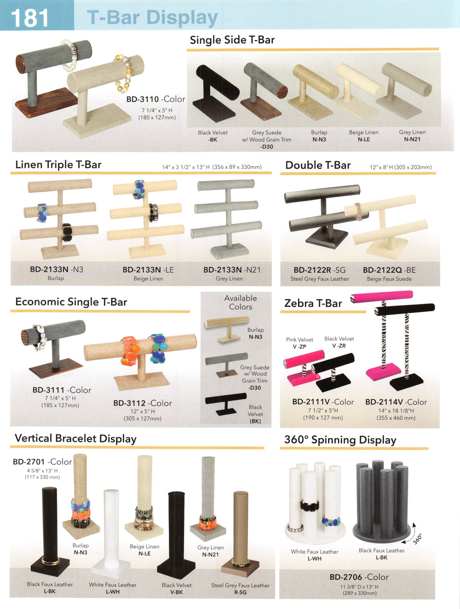 Catalog page — Single Side T-Bar