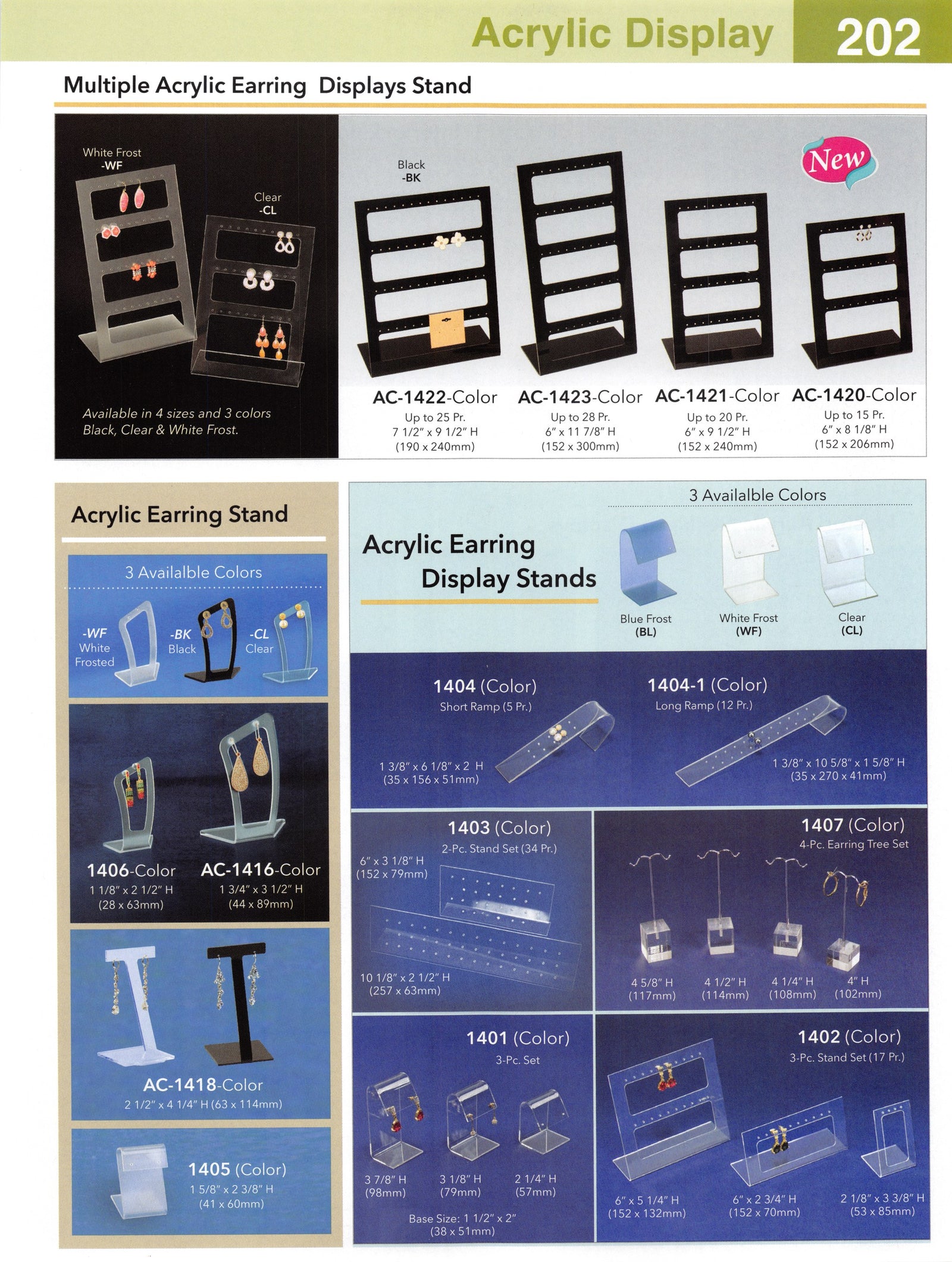 Catalog page — Acrylic Earring Display Stands