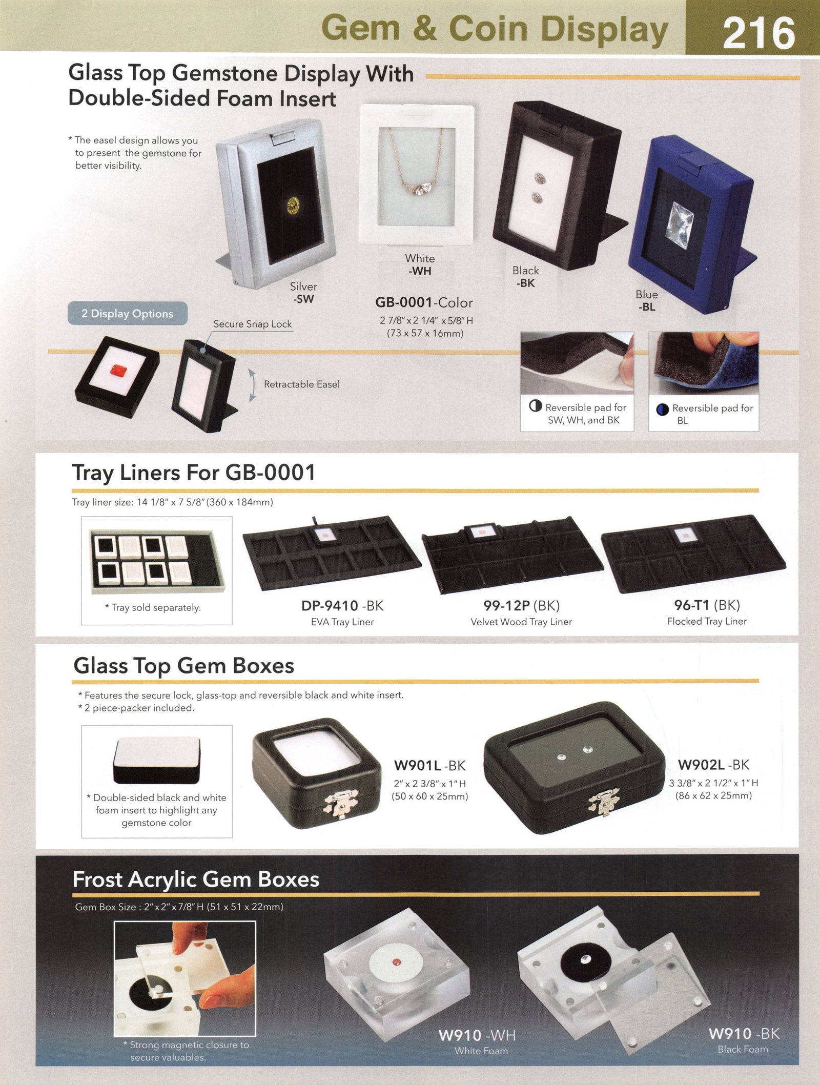 Catalog page — Frost Acrylic Gem Boxes