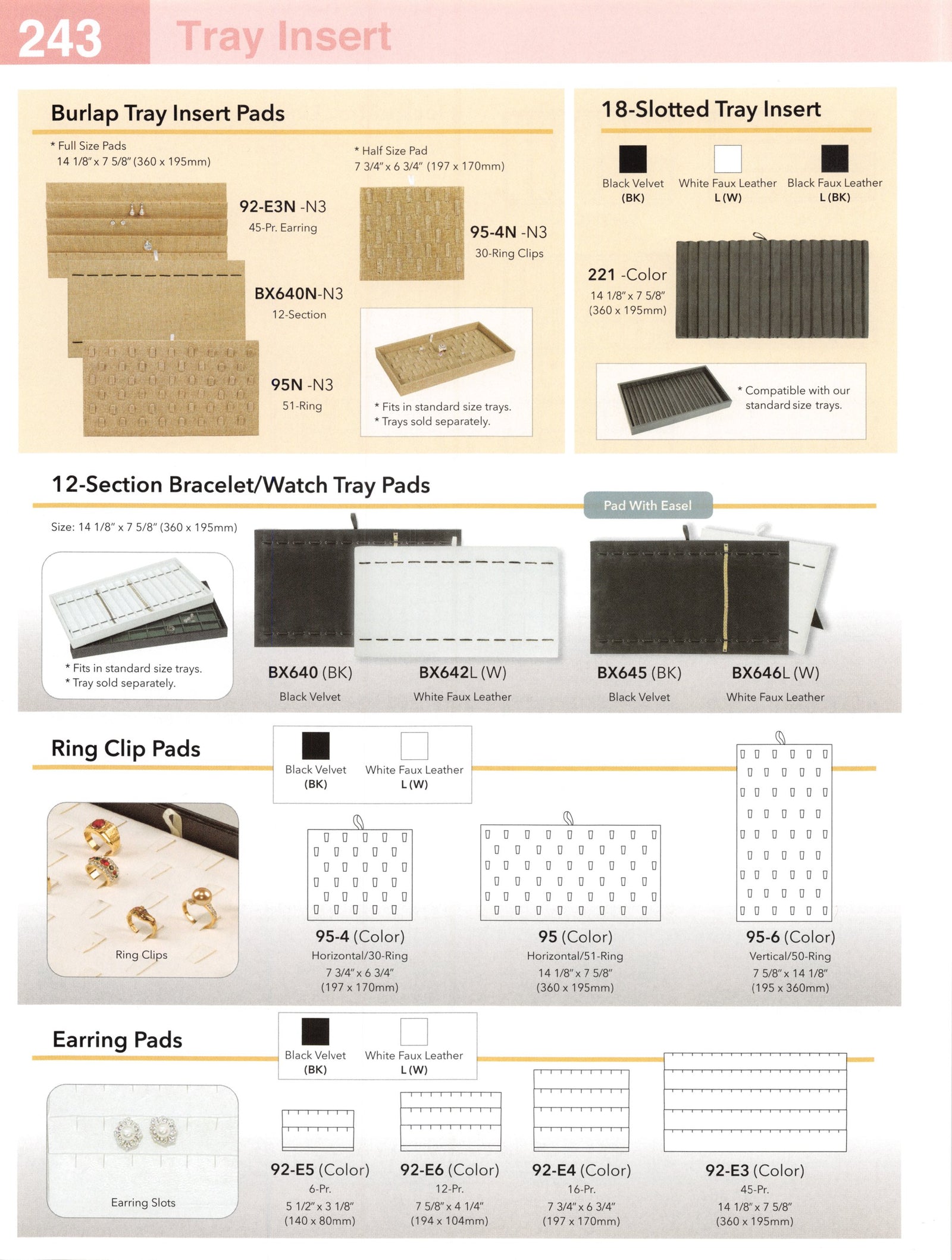 Catalog page — Earring Pads
