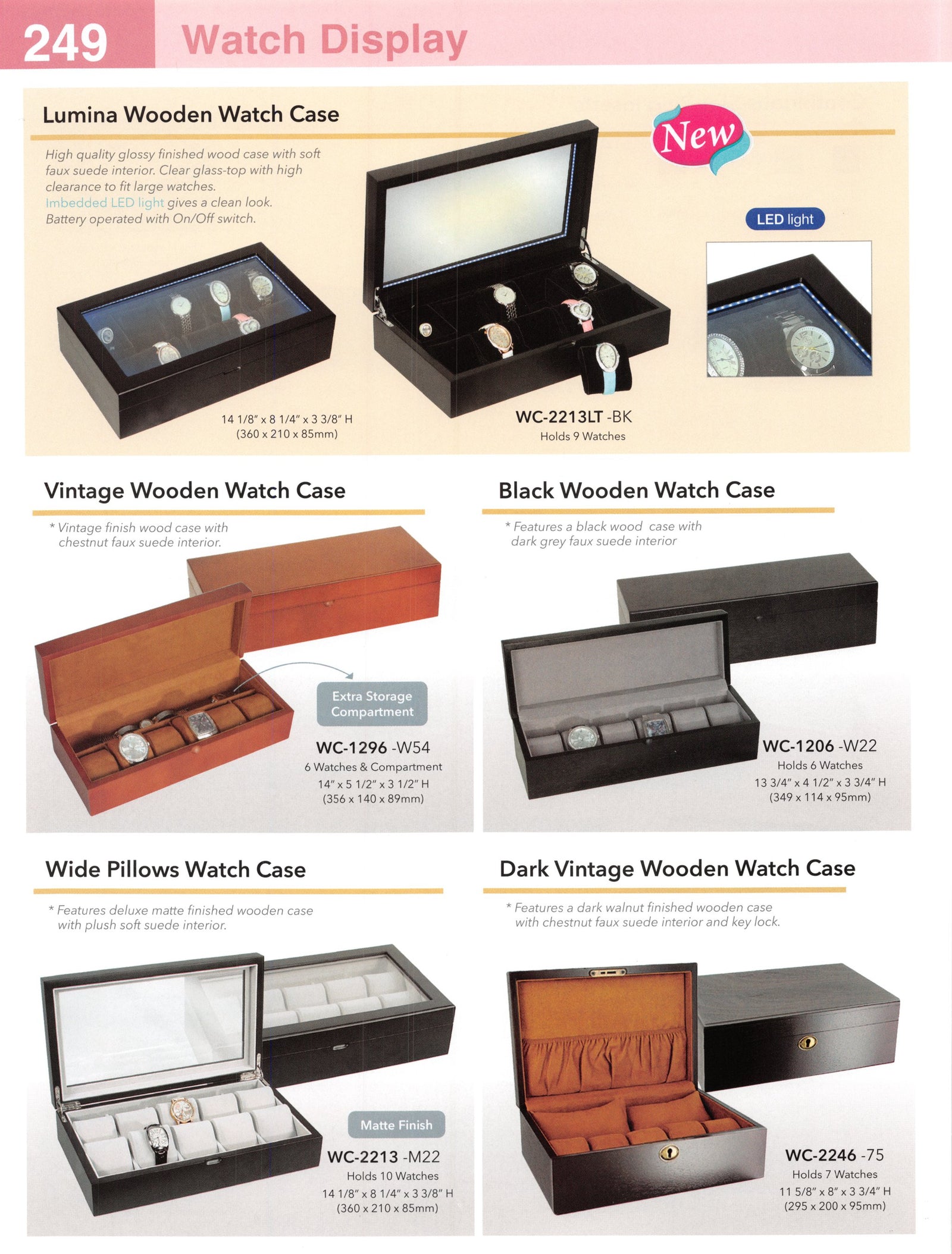 Catalog page — Dark Vintage Wooden Watch Cases
