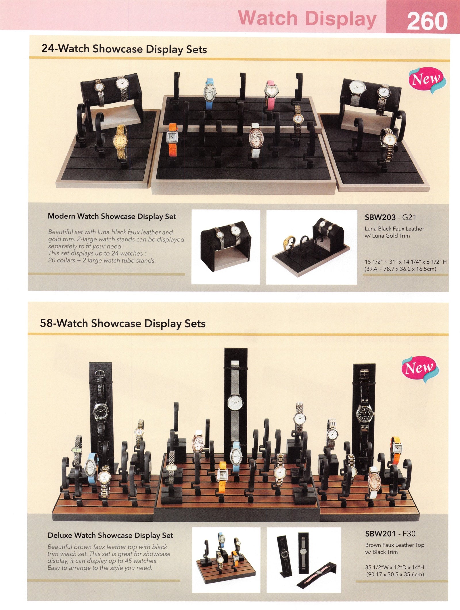 Catalog page — 24-Watch Showcase Display Sets