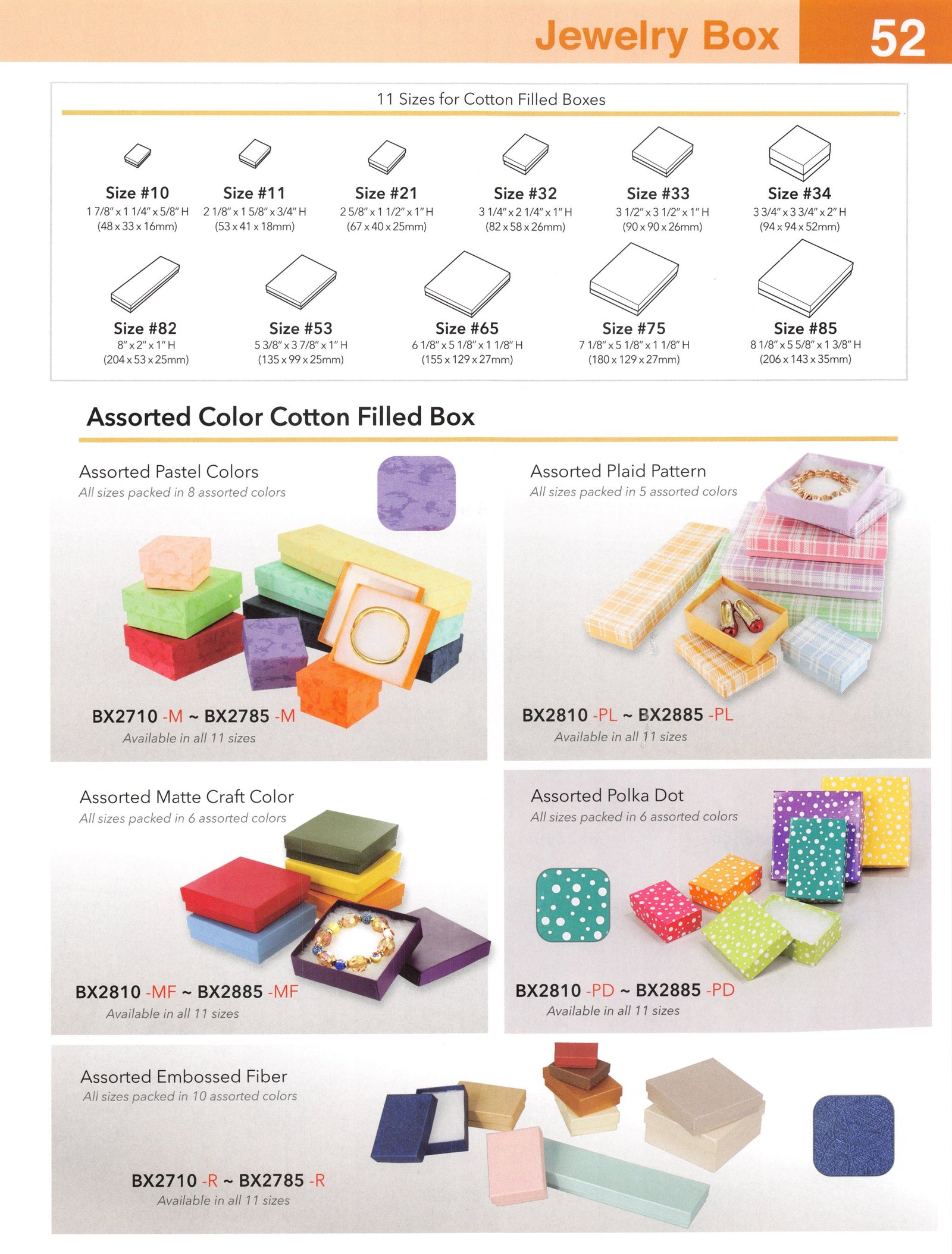 Catalog page — Assorted Color Cotton-Filled