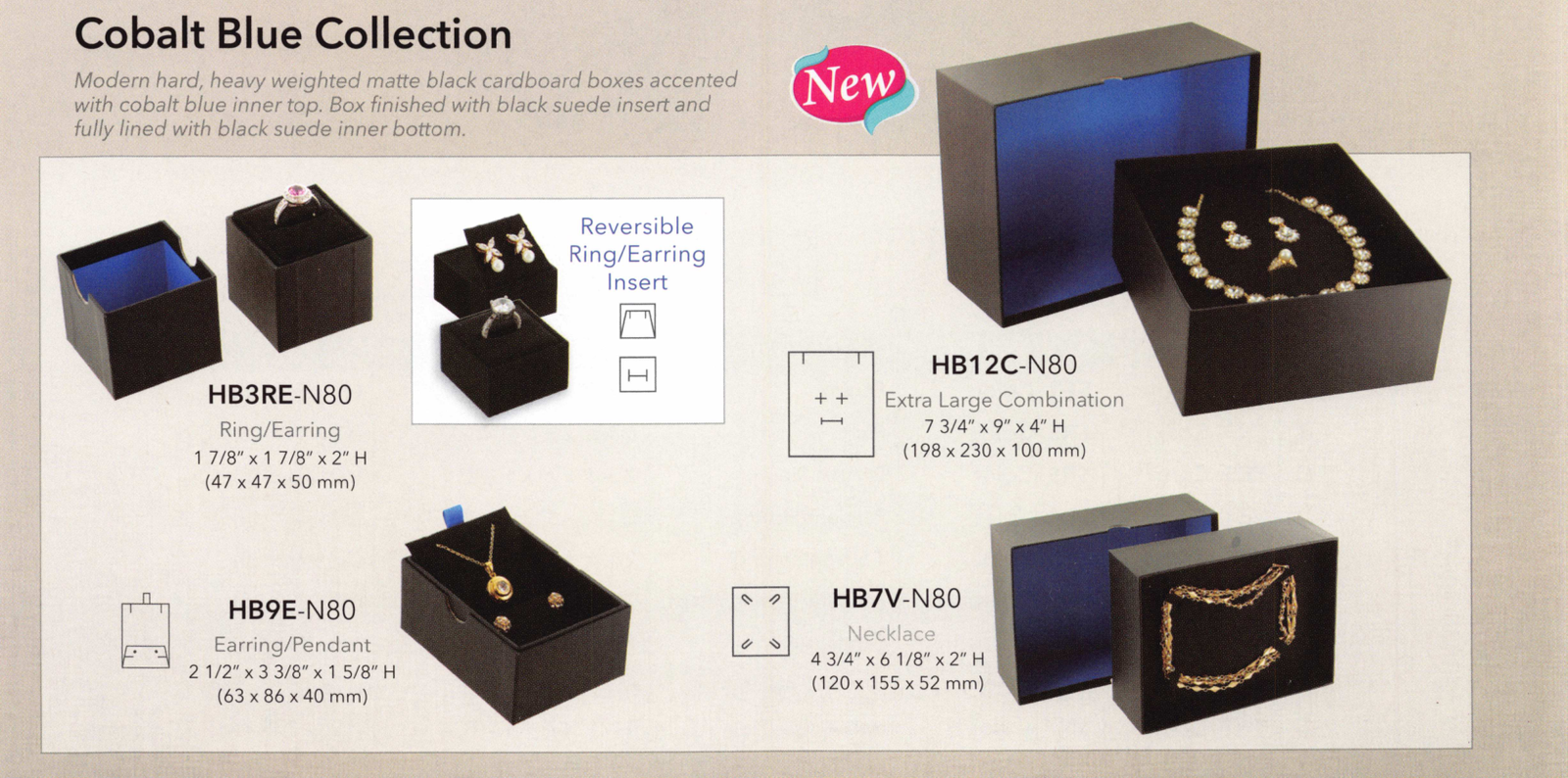 Catalog page — Cobalt Blue Collection Boxes
