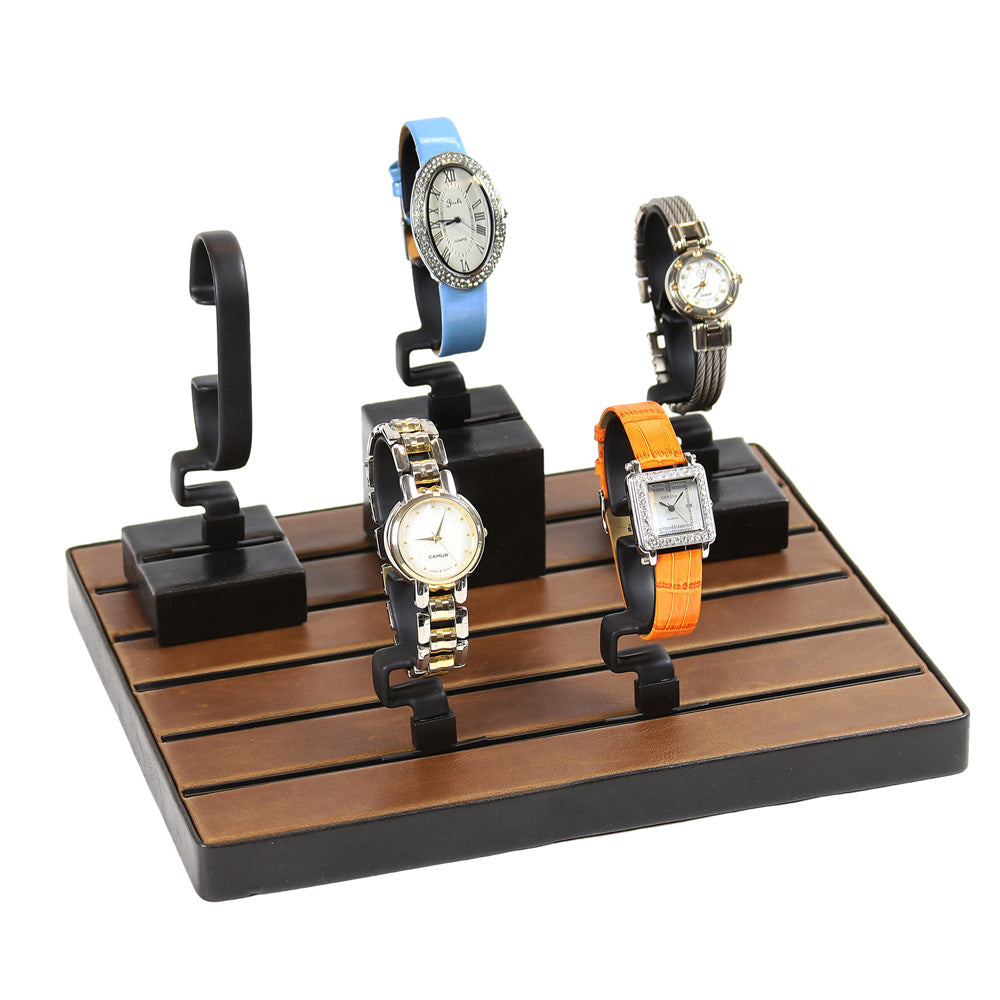 Watch Displays - watch stand tray with five watches