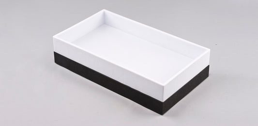 Stackable Plastic Trays — 14 3/4 x 8 1/4 x 1" — White
