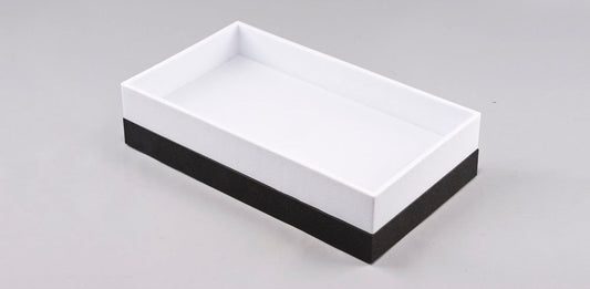 Stackable Plastic Trays — 14 3/4 x 8 1/4 x 2" (37.5 x 21 x 5cm) — White