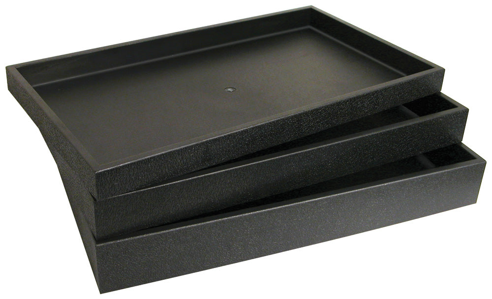 Stackable Plastic Trays — 14 3/4 x 8 1/4 x 1 1/2" (37.5 x 21 x 4cm) — Black