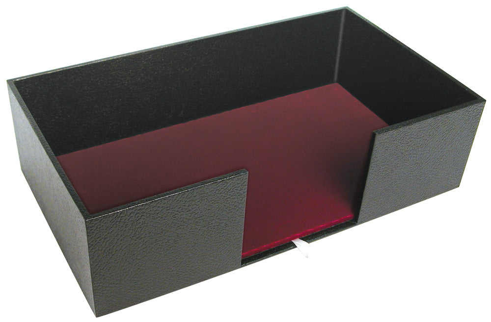 Standard Utility Textured Leatherette Trays — 14 3/4 x 8 1/4 x 4" — cutout for easy access to stacked pads (37.5 x 21 x 10cm) — Black
