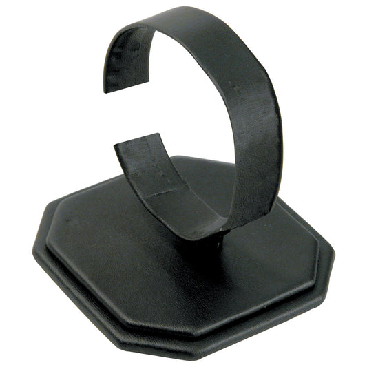 Square Base Watch Display Stand — Black Faux Leather