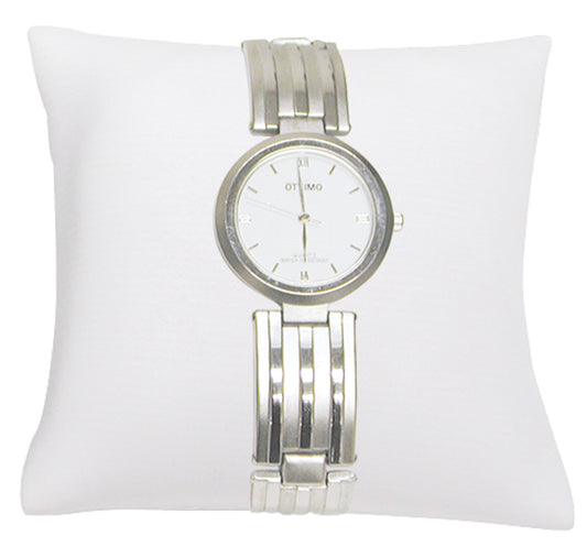 Display Pillow — 5 x 5" — White Faux Leather