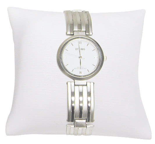 Display Pillow — 4 x 4" (102 x 102mm) — White Faux Leather