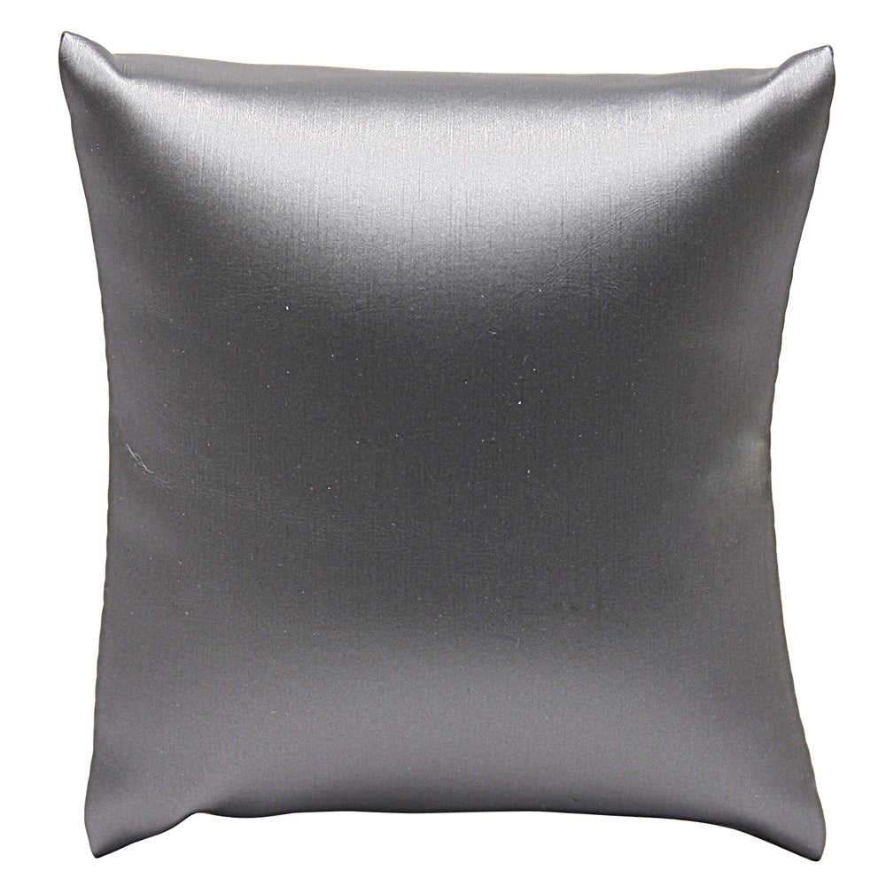 Display Pillow — 5 x 5" (127 x 127mm) — Steel Grey Faux Leather