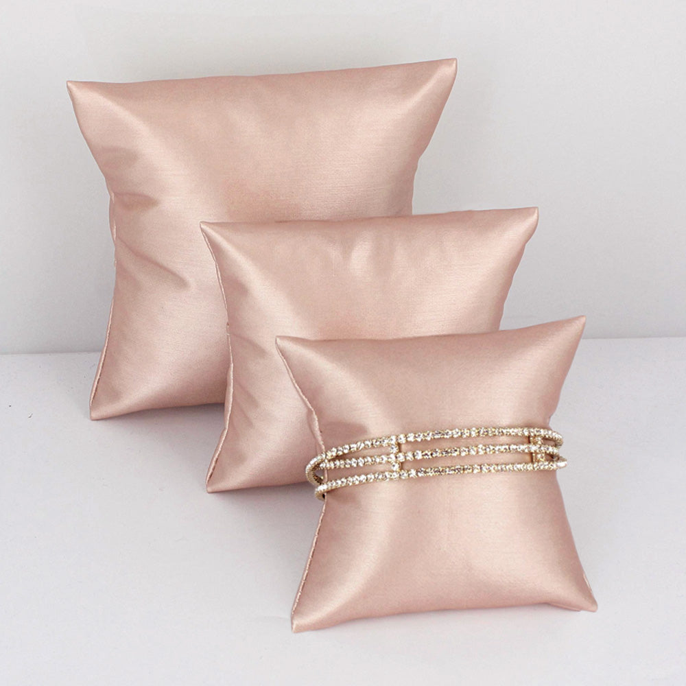 Display Pillow — 3 x 3" (76 x 76mm) — Steel Pink Faux Leather