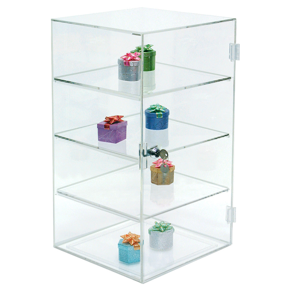 Acrylic Cases — Square, 3 Shelves — 10 x 10 x 18 1/2" H — Clear