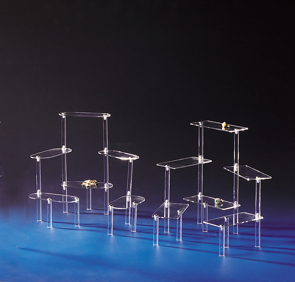 Multi-Platform Clear Acrylic Displays — Rectangular Platform — 10 1/4" H (260mm) — Clear