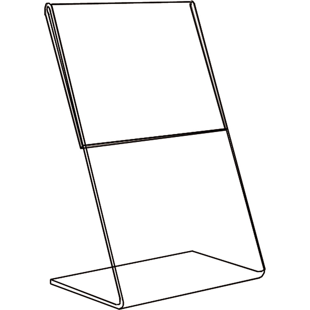 Clear Acrylic Sign Holders — Portrait — 5 1/2 x 7" (140 x 178mm) — Single Sided Slant Back