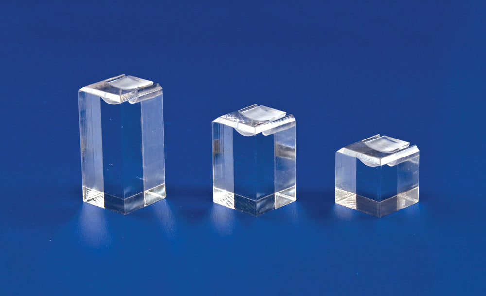 Acrylic Ring Sets — 3-Pc Square Set — 1 x 1 x 1"~2" H — Clear