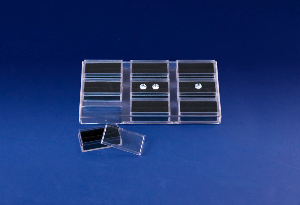 Acrylic Trays with Gem Boxes — Black Foam