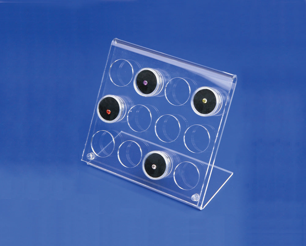 Small Acrylic Gem Displays — Holds 12 — Gem Jars (#S) — Clear
