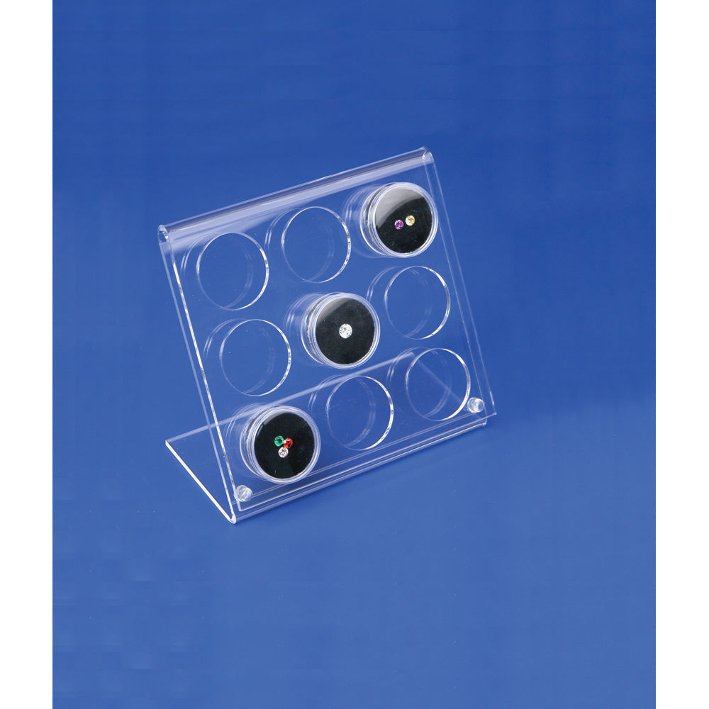 Small Acrylic Gem Displays — Holds 9 — Gem Jars (#S-M) — Clear