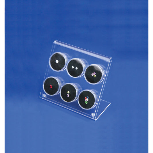 Small Acrylic Gem Displays — Holds 6 — Gem Jars (#S-L) — Clear