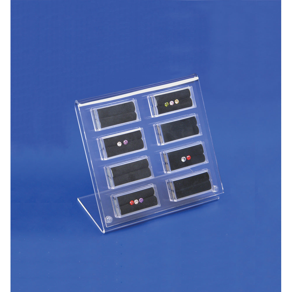 Small Acrylic Gem Displays — Holds 8 — Gem Boxes (#1305) — Clear