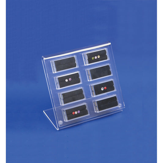 Small Acrylic Gem Displays — Holds 8 — Gem Boxes (#1305) — Clear