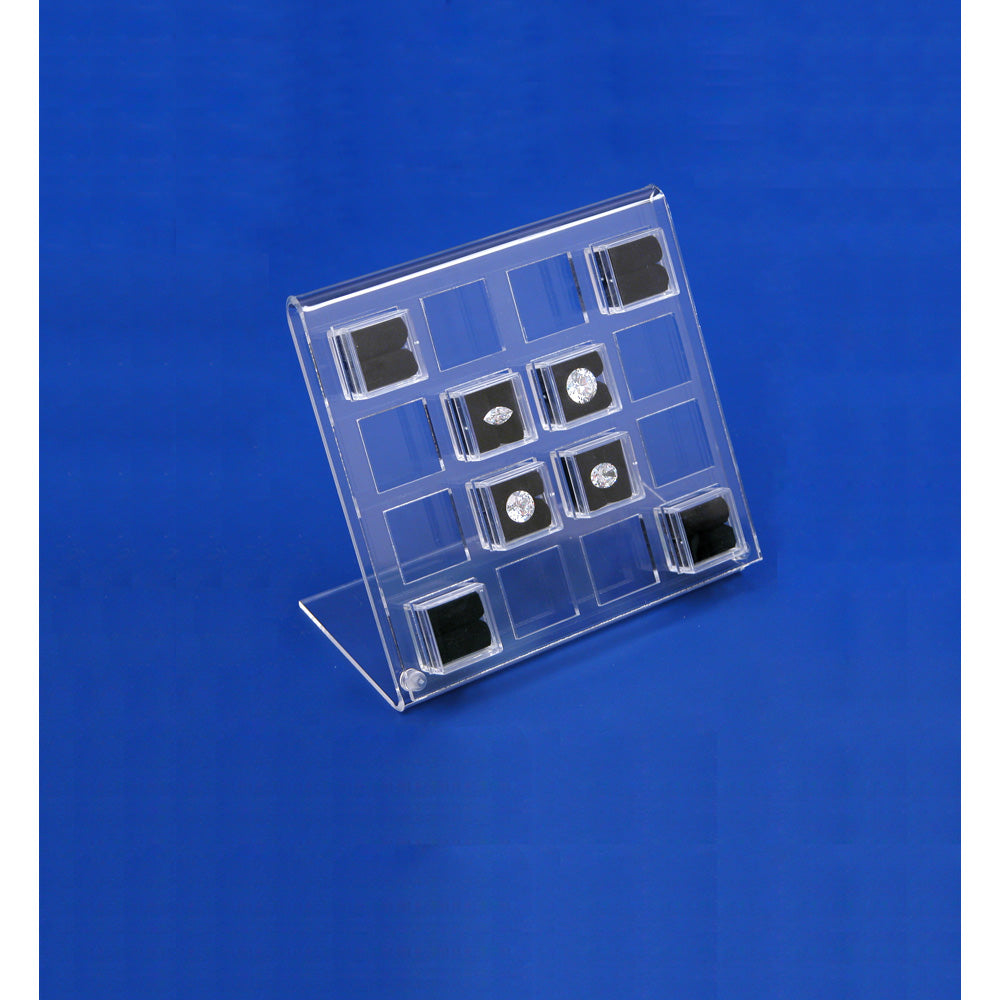 Small Acrylic Gem Displays — Holds 16 — Gem Boxes (#1806) — Clear