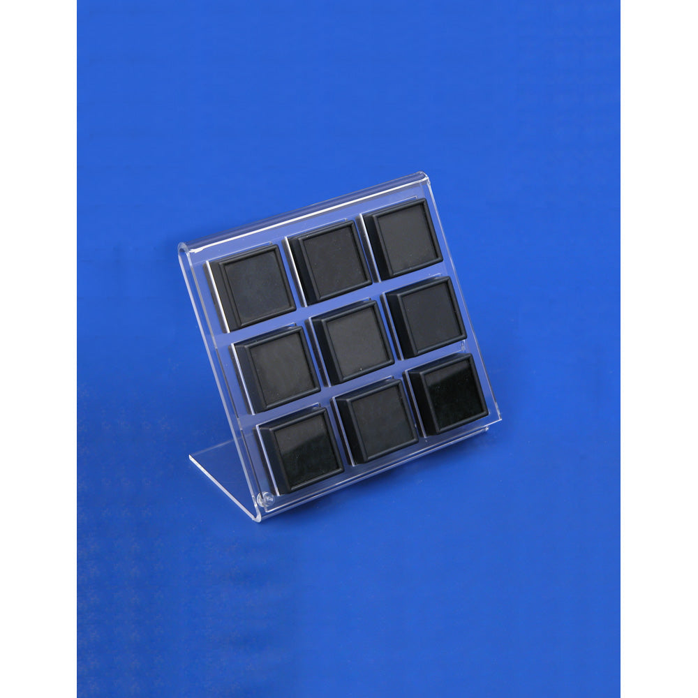 Small Acrylic Gem Displays — Holds 9 — Gem Boxes (#1807) — Clear