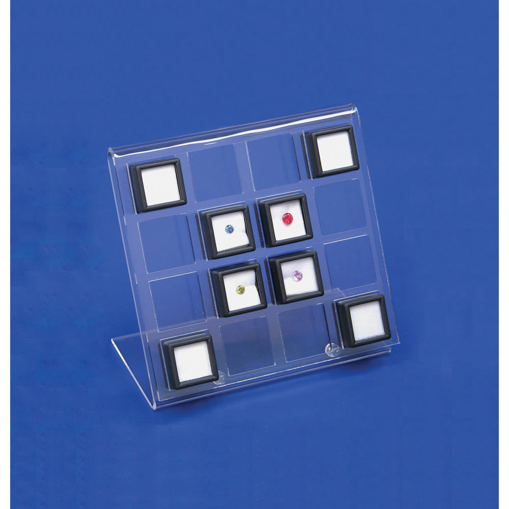 Small Acrylic Gem Displays — Holds 16 — Gem Boxes (#1809) — Clear