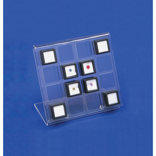 Small Acrylic Gem Displays — Holds 16 — Gem Boxes (#1809) — Clear