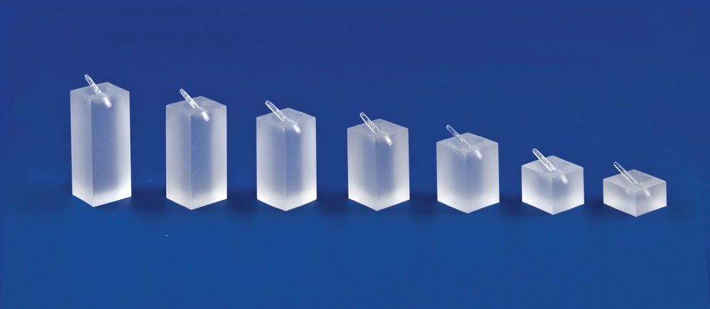 Acrylic Ring Sets — 7-Pc Square Set — 3/4 x 3/4 x 3/8"~1 3/4" H — Frosted White