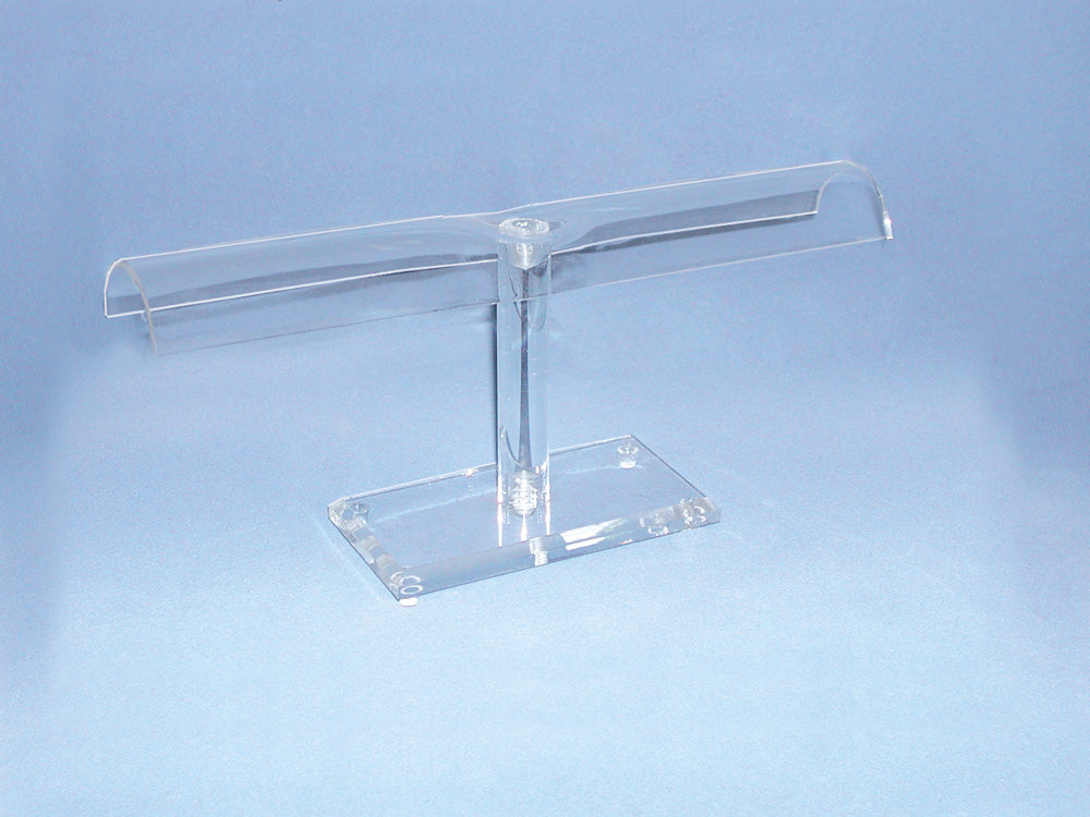 Clear Acrylic T-Bar Displays — Half-Round Bar — 11 1/2 x 5" H (292 x 125mm) — Clear