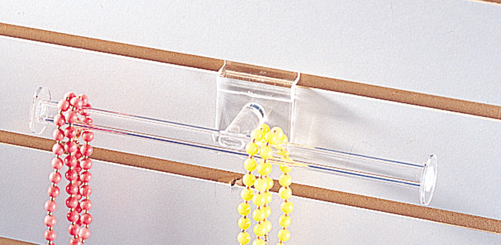 Clear Acrylic T-Bar Displays — Slatwall T-Bar — 10" W (255mm) — Clear
