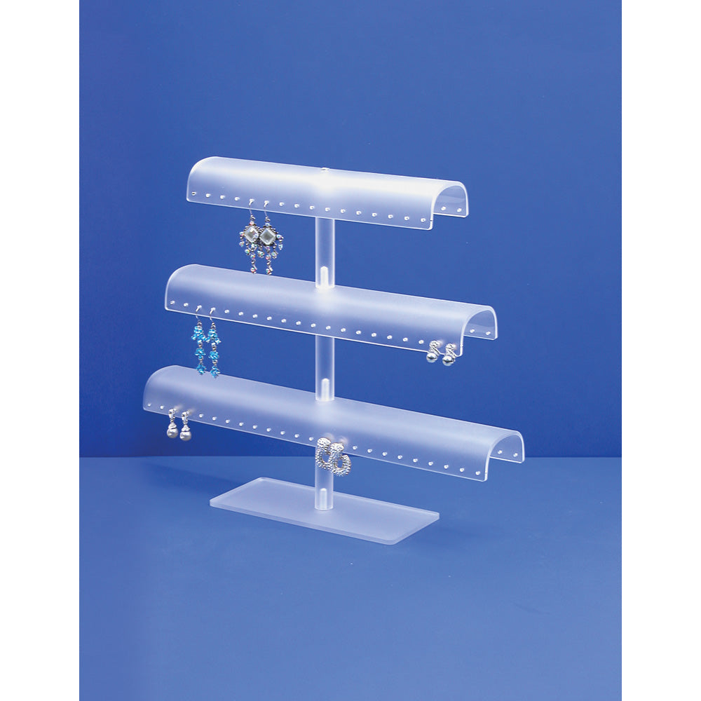 Multi-Level Earring/Bangle Display — White Frost