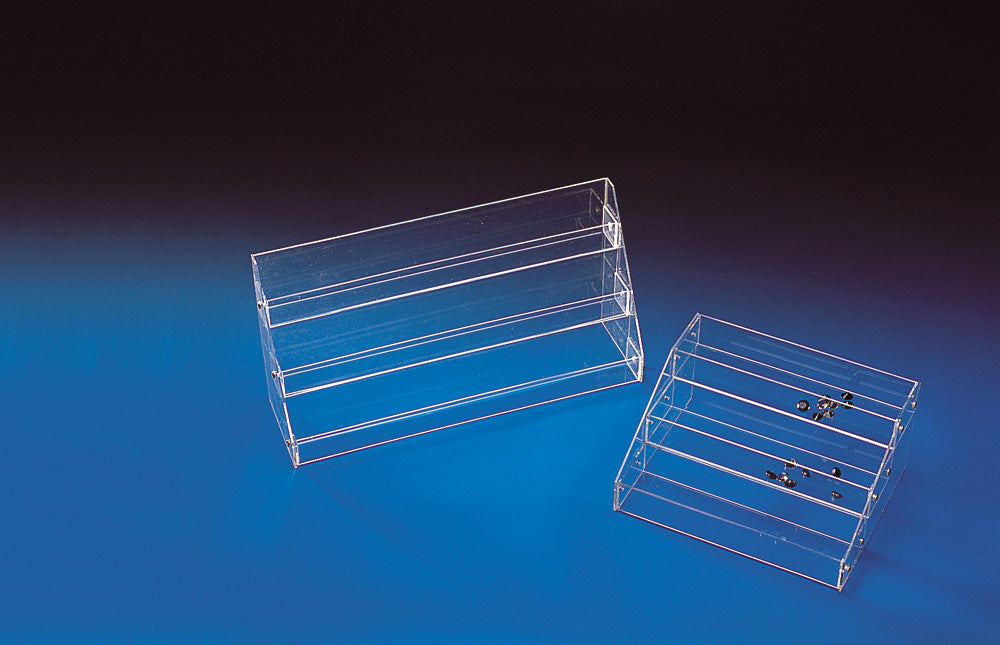 3-Tier Countertop Display — Each compartment 2" D — 20 7/8 x 6 x 10 1/2" H — Clear