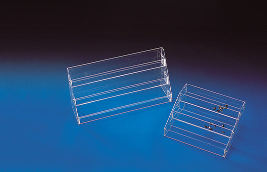 3-Tier Countertop Display — Each compartment 2" D — 20 7/8 x 6 x 10 1/2" H — Clear