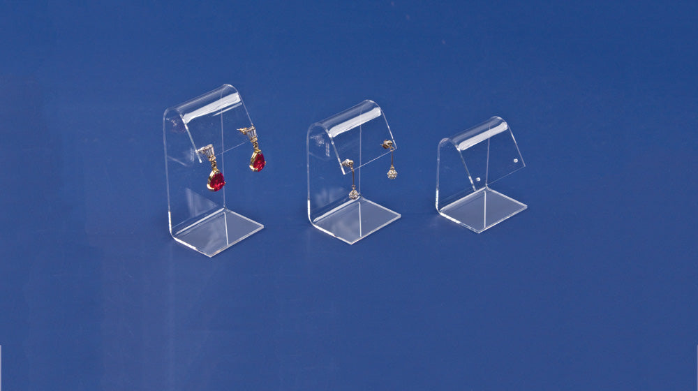 Acrylic Earring Display Stands — 3-Pc Set — Clear