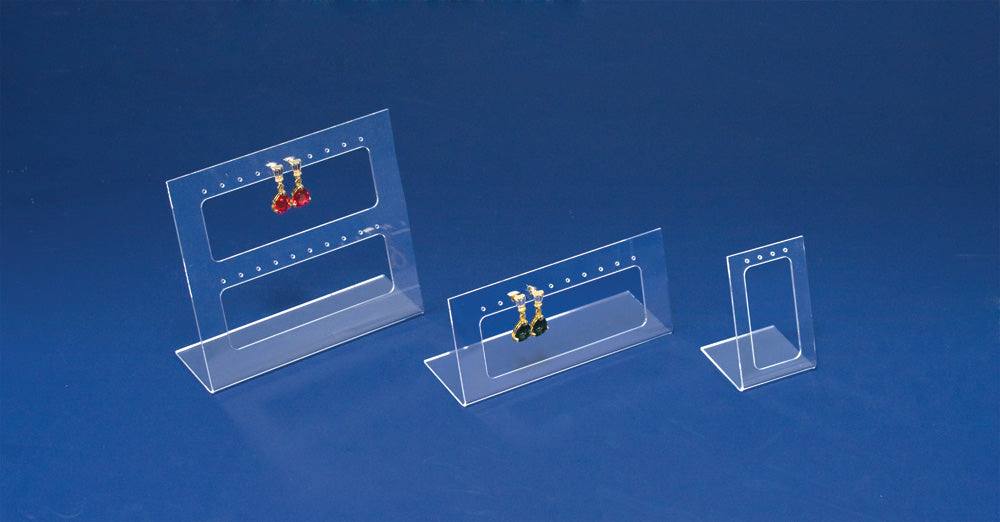 Acrylic Earring Display Stands — 3-Pc Stand Set, 17 Pr — Clear