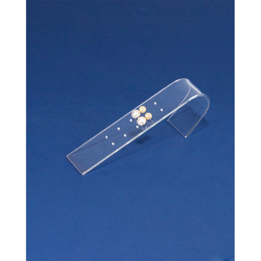 Acrylic Earring Display Stands — Short Ramp, 5 Pr — 1 3/8 x 6 1/8 x 2" H — Clear