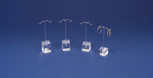 Acrylic Earring Display Stands — 4-Pc Earring Tree Set — Clear
