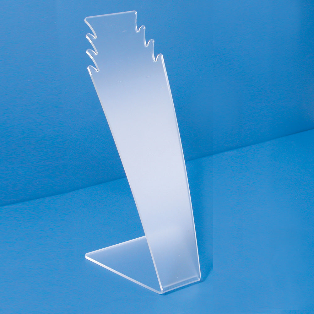 Frosted Acrylic Necklace Displays — 3 1/4 x 9 1/4" H (82 x 235mm) — White Frost