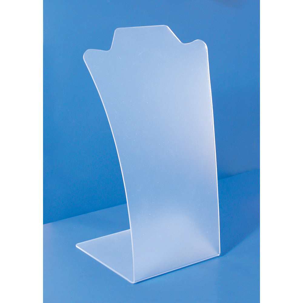 Frosted Acrylic Necklace Displays — 7 3/4 x 12" H (197 x 305mm) — White Frost